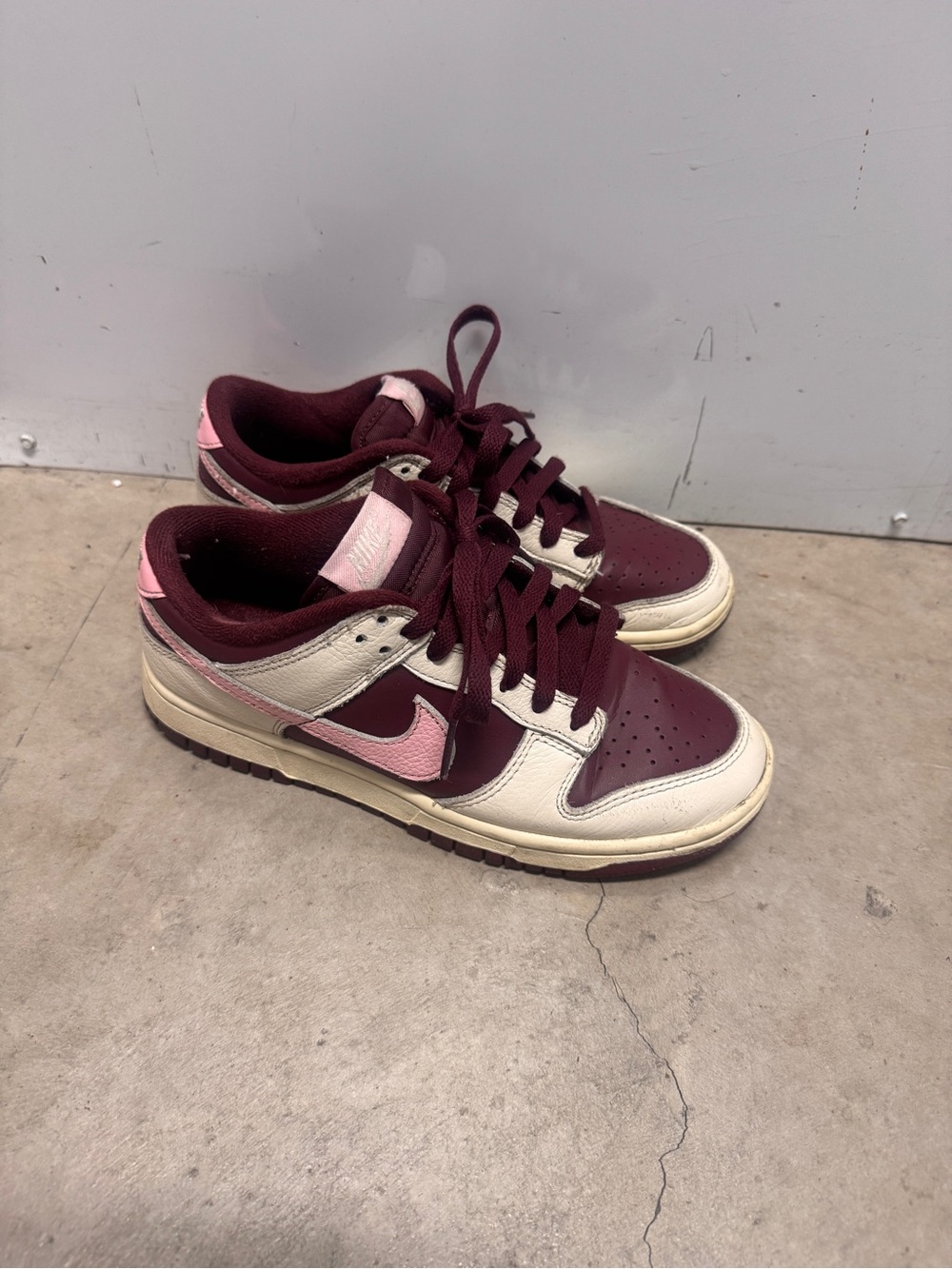 Nike Dunks Kids Sneakers in Maroon, Pink, Cream